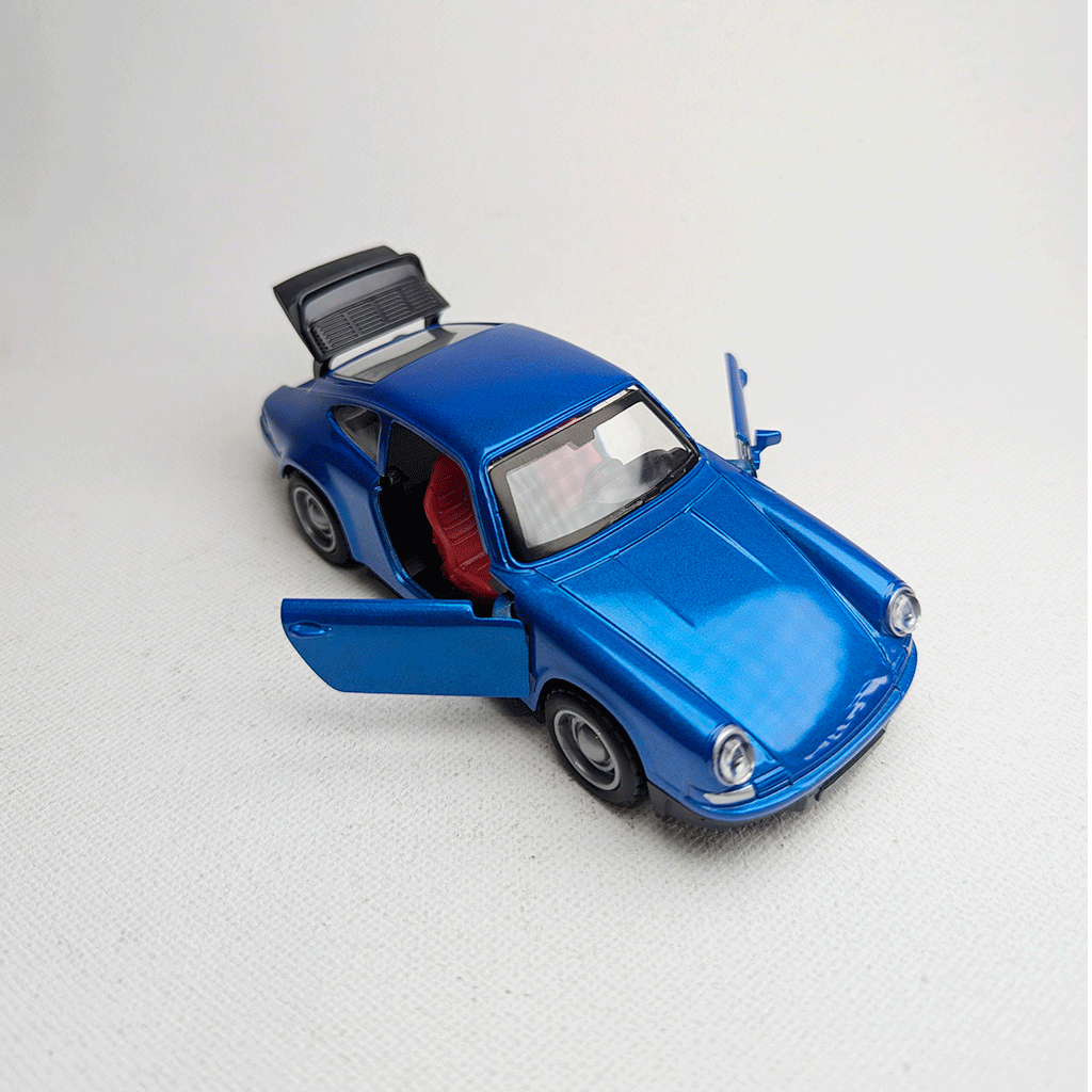 1:36 911 Vintage Metal Car Diecast Blue