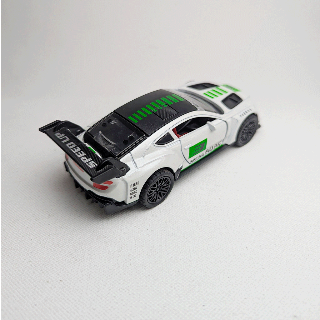 1:36 Continental GT3 Metal Car Diecast White with Graphics Green
