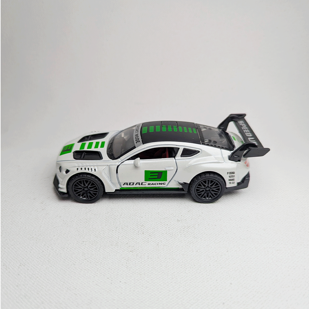 1:36 Continental GT3 Metal Car Diecast White with Graphics Green