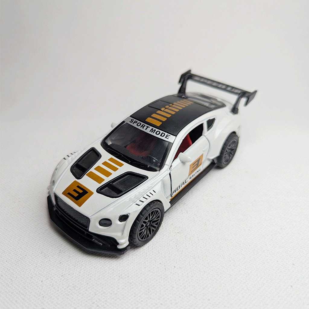 1:36 Continental GT3 Metal Car Diecast White with Graphics
