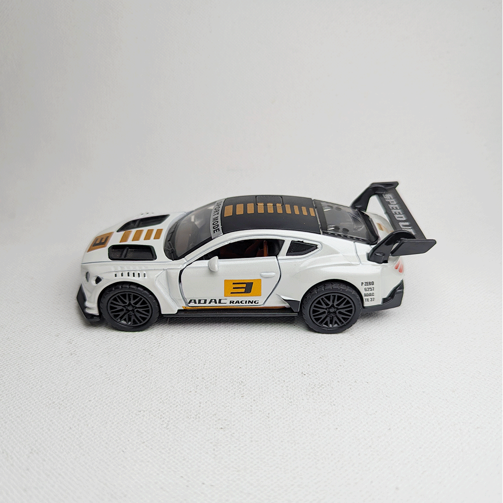 1:36 Continental GT3 Metal Car Diecast White with Graphics