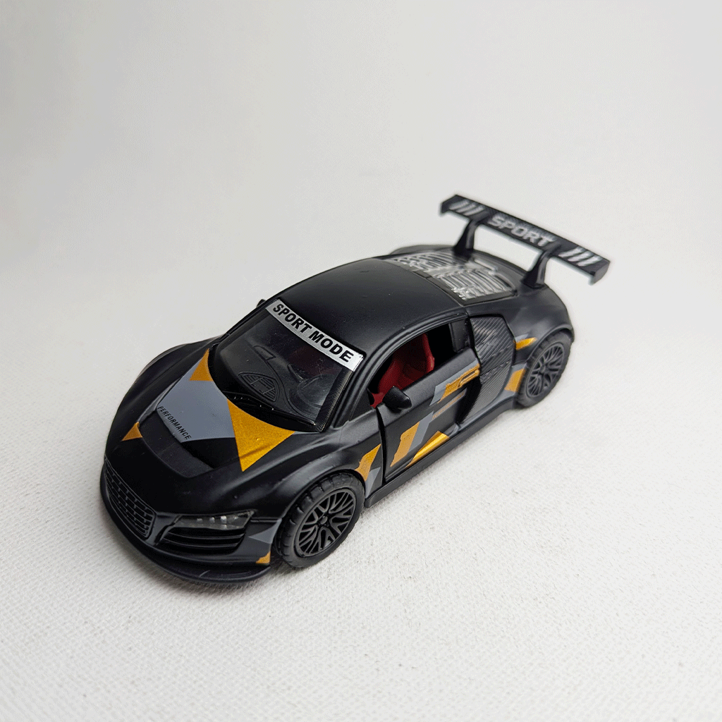 1:36 R8 Metal Car Diecast Black with Grapics