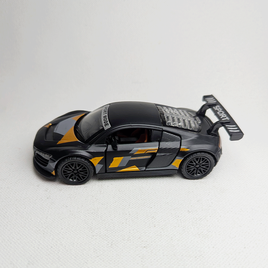 1:36 R8 Metal Car Diecast Black with Grapics