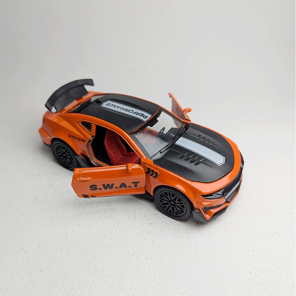 1:36 Camero  Metal Car Diecast Orange & Black