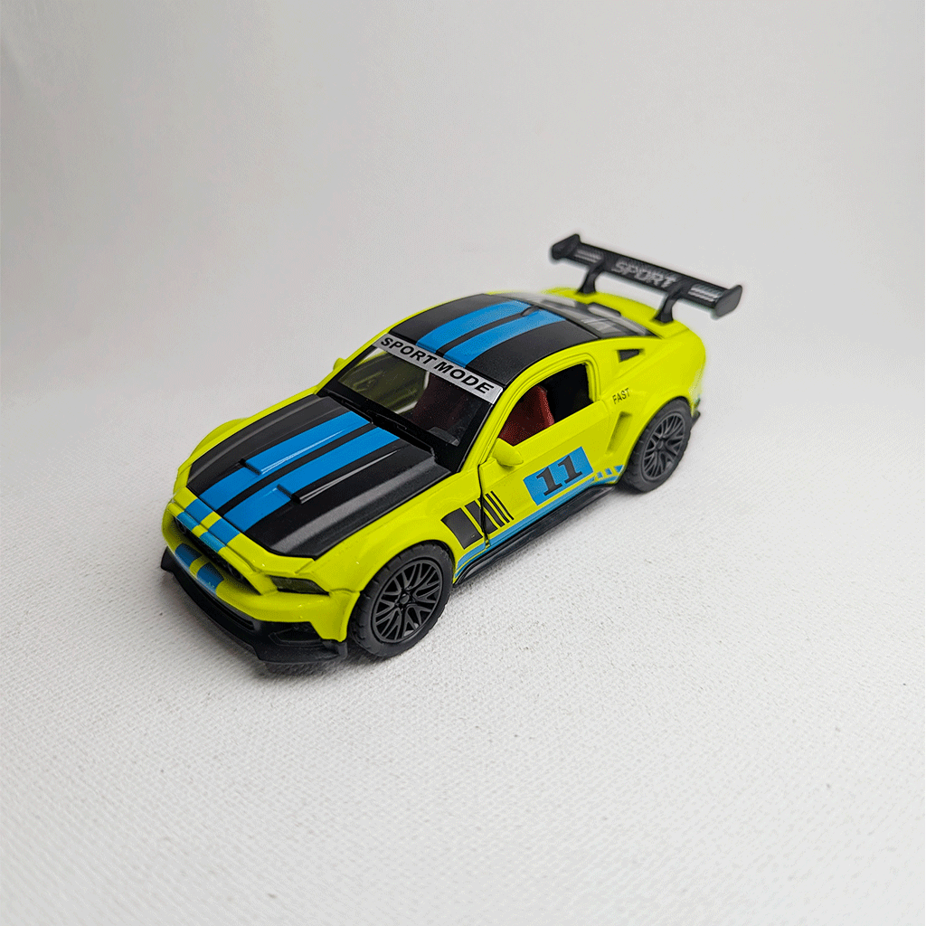 1:36 Mustang Metal Car Diecast Lime green with Graphics
