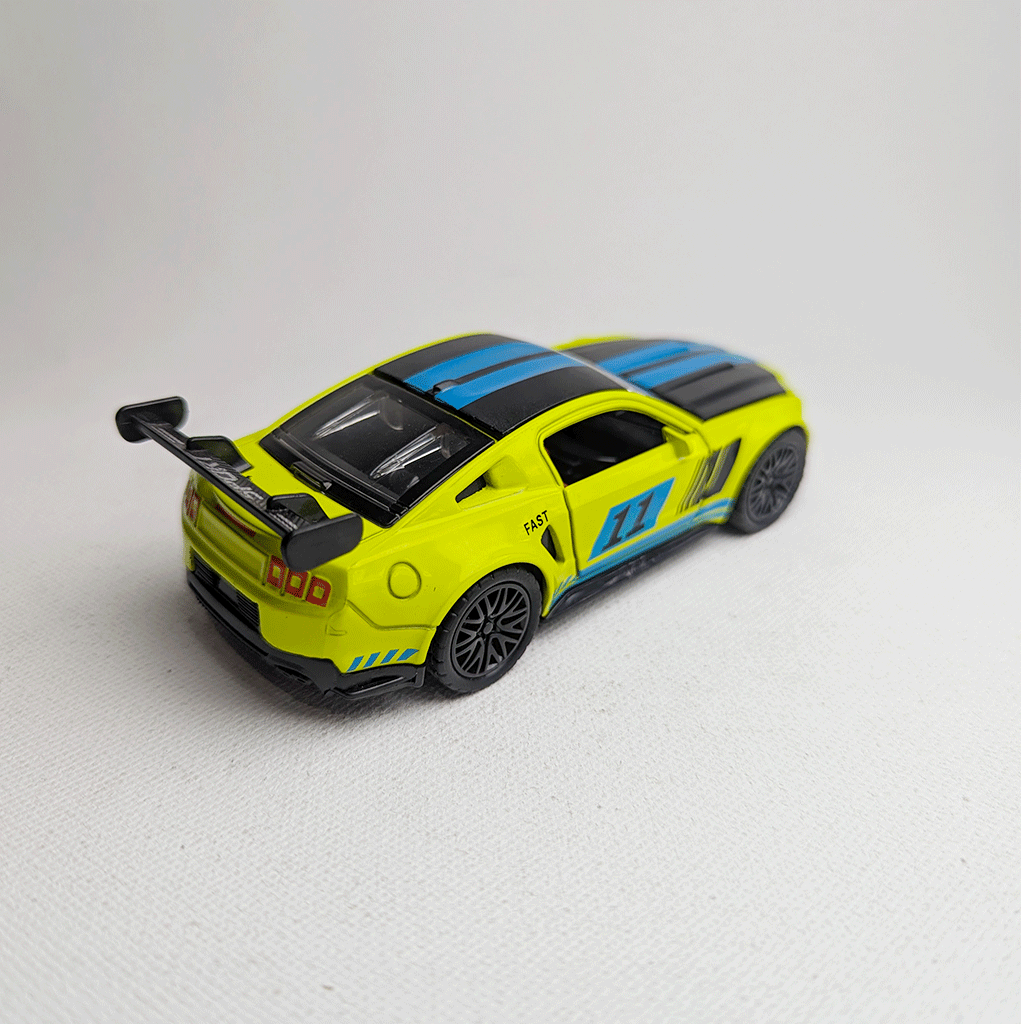1:36 Mustang Metal Car Diecast Lime green with Graphics