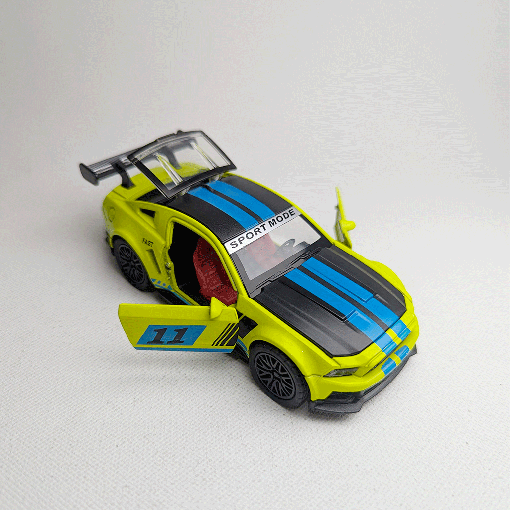 1:36 Mustang Metal Car Diecast Lime green with Graphics