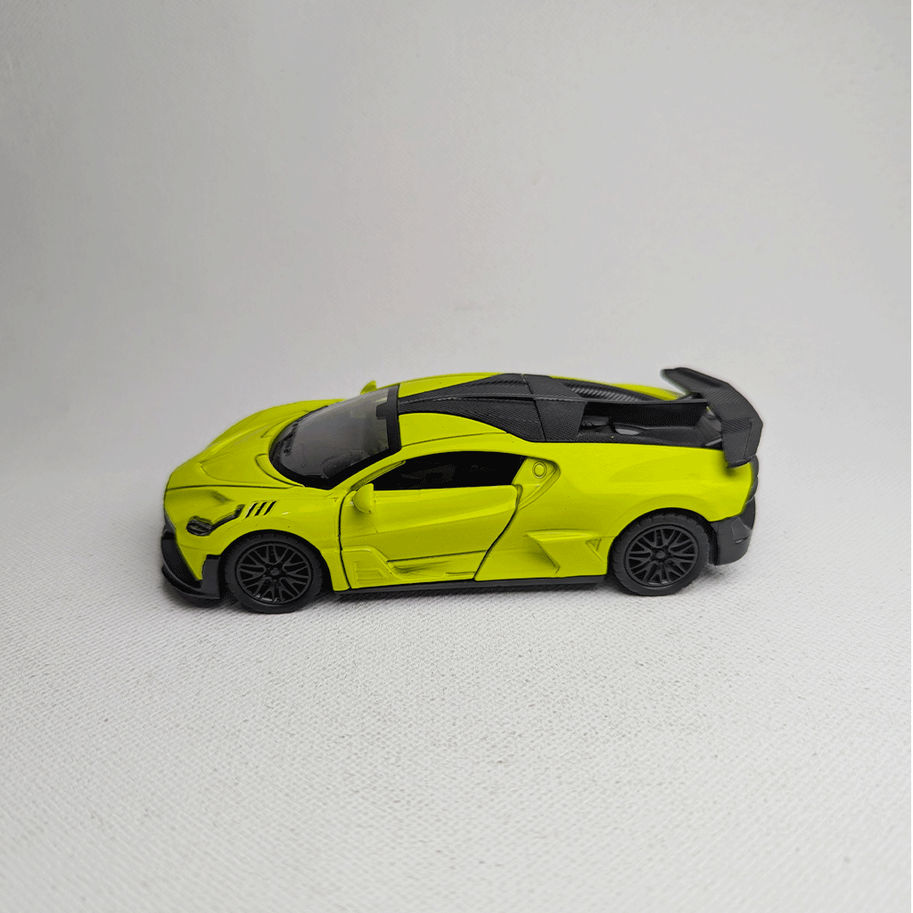 1:36 Bugatti Metal Car Diecast Lime Green