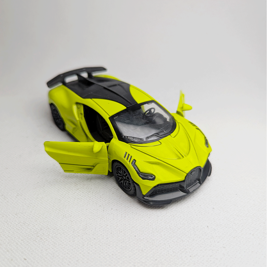 1:36 Bugatti Metal Car Diecast Lime Green