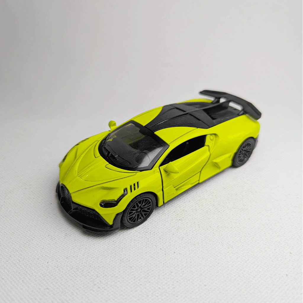 1:36 Bugatti Metal Car Diecast Lime Green