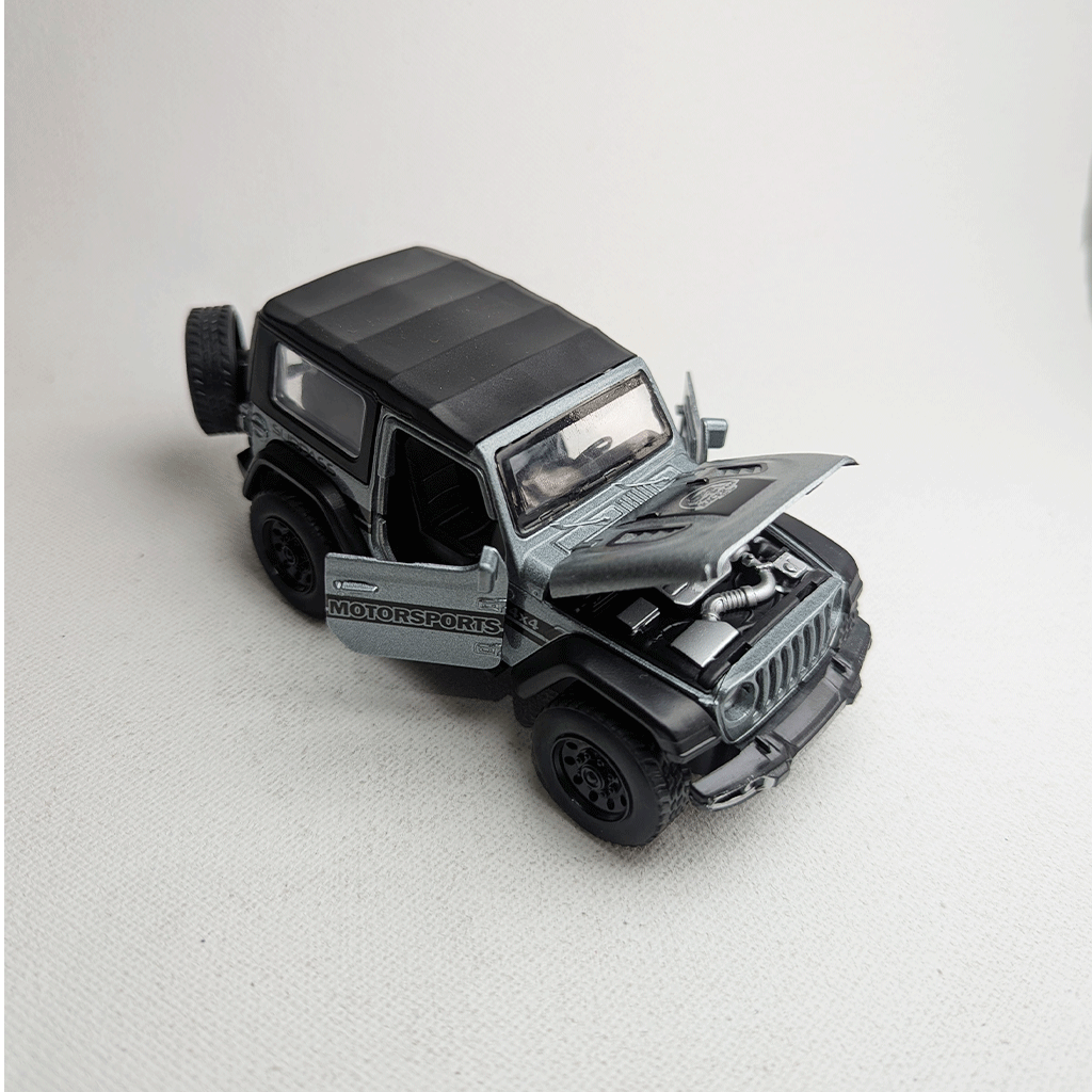 1:36 Wrangler Metal Diecast Charcoal Grey