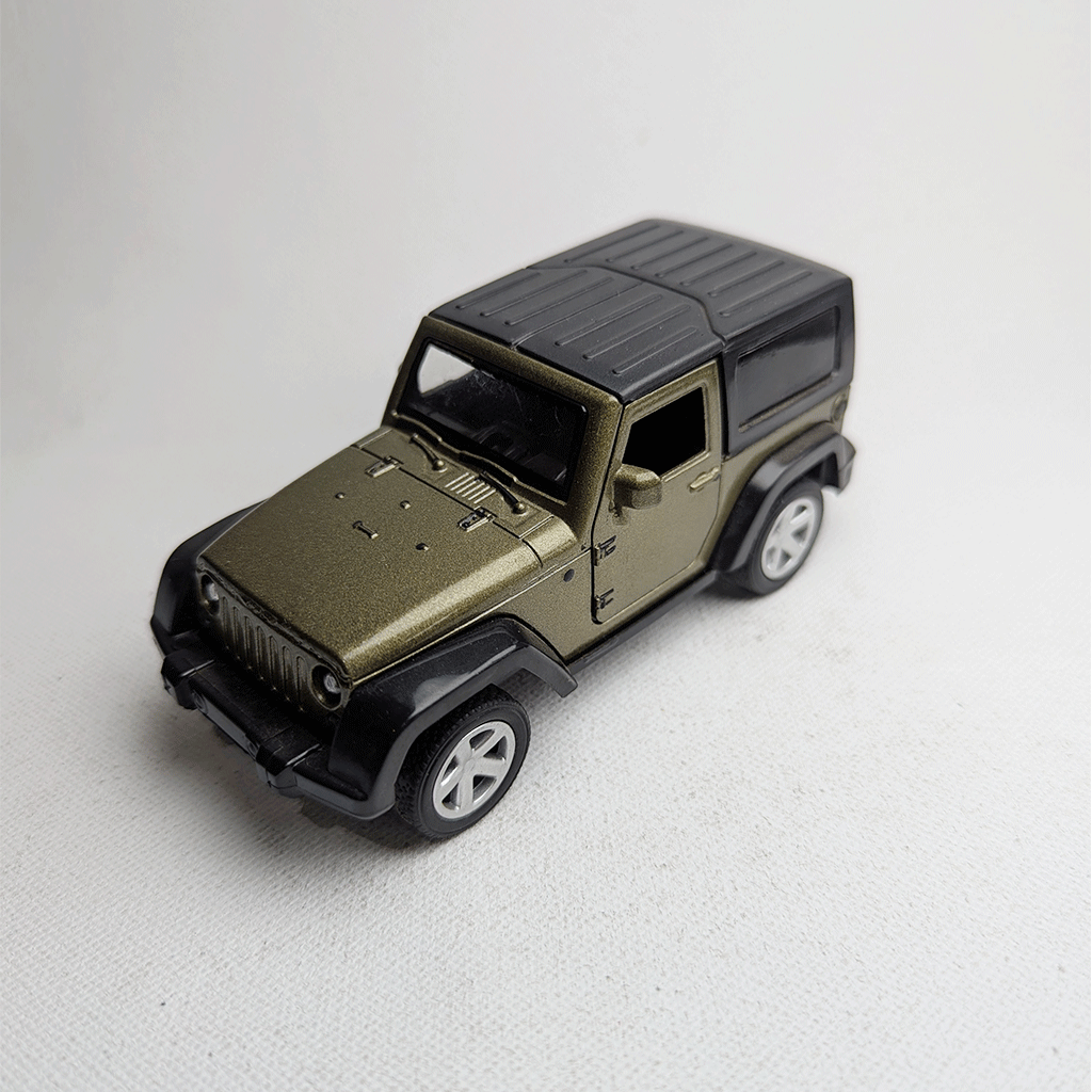 1:36 Wrangler Metal Diecast Charcoal Green