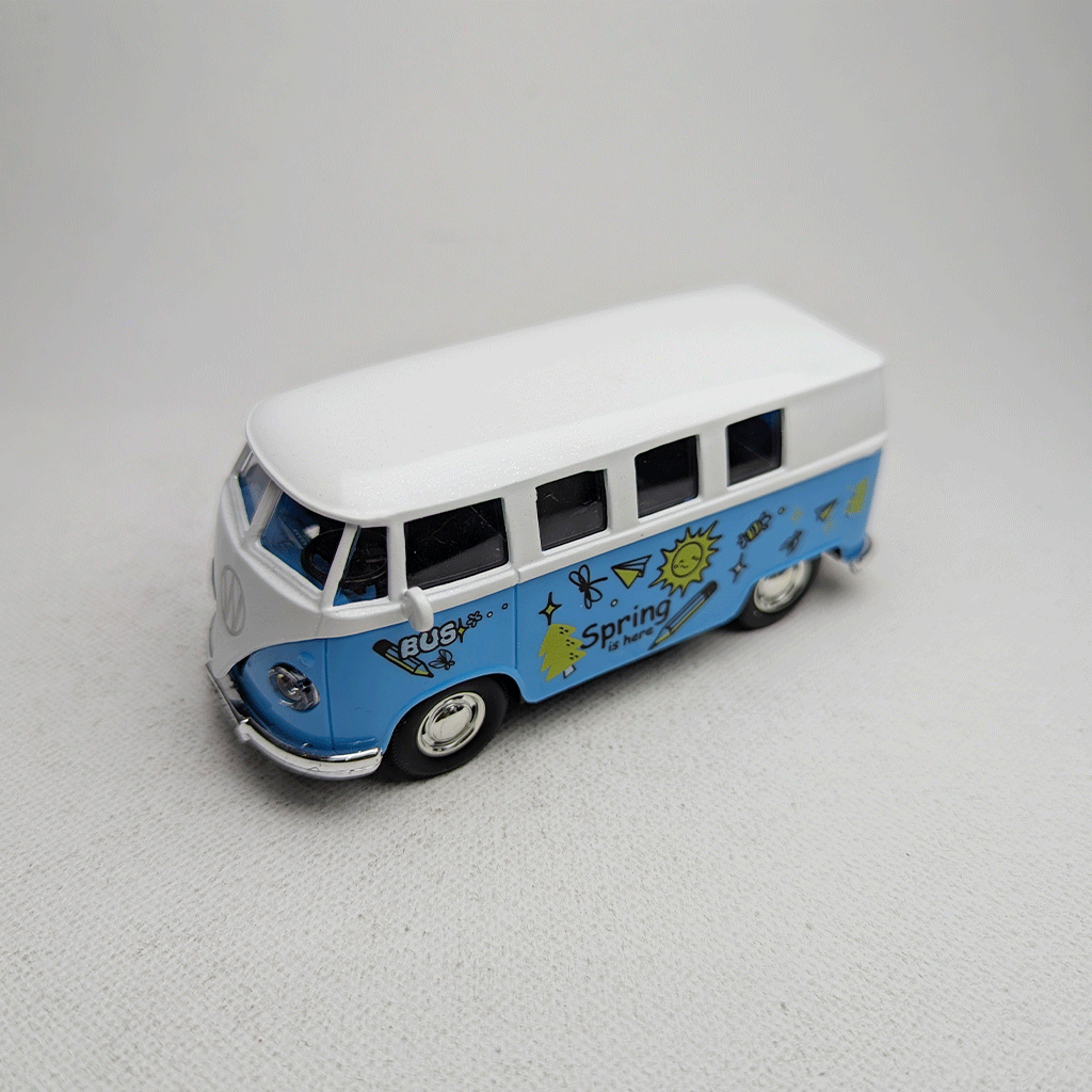 1:43 Komby Van Metal Diecast Car Blue Grafics