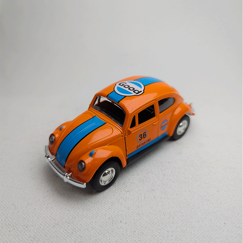 1:43 Beetel Vintage Metal Diecast Car Orange Gulf