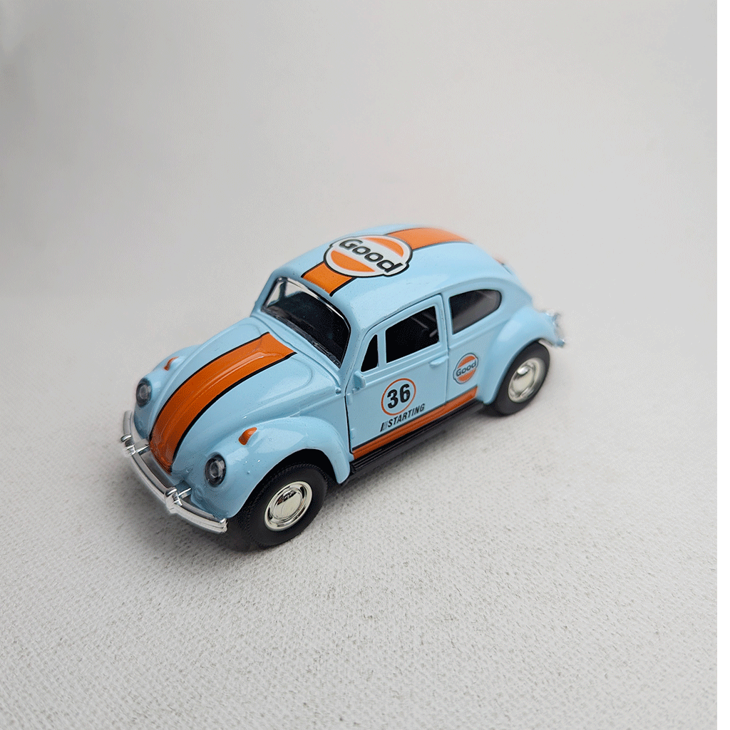 1:43 Beetel Vintage Metal Diecast Car Blue Gulf
