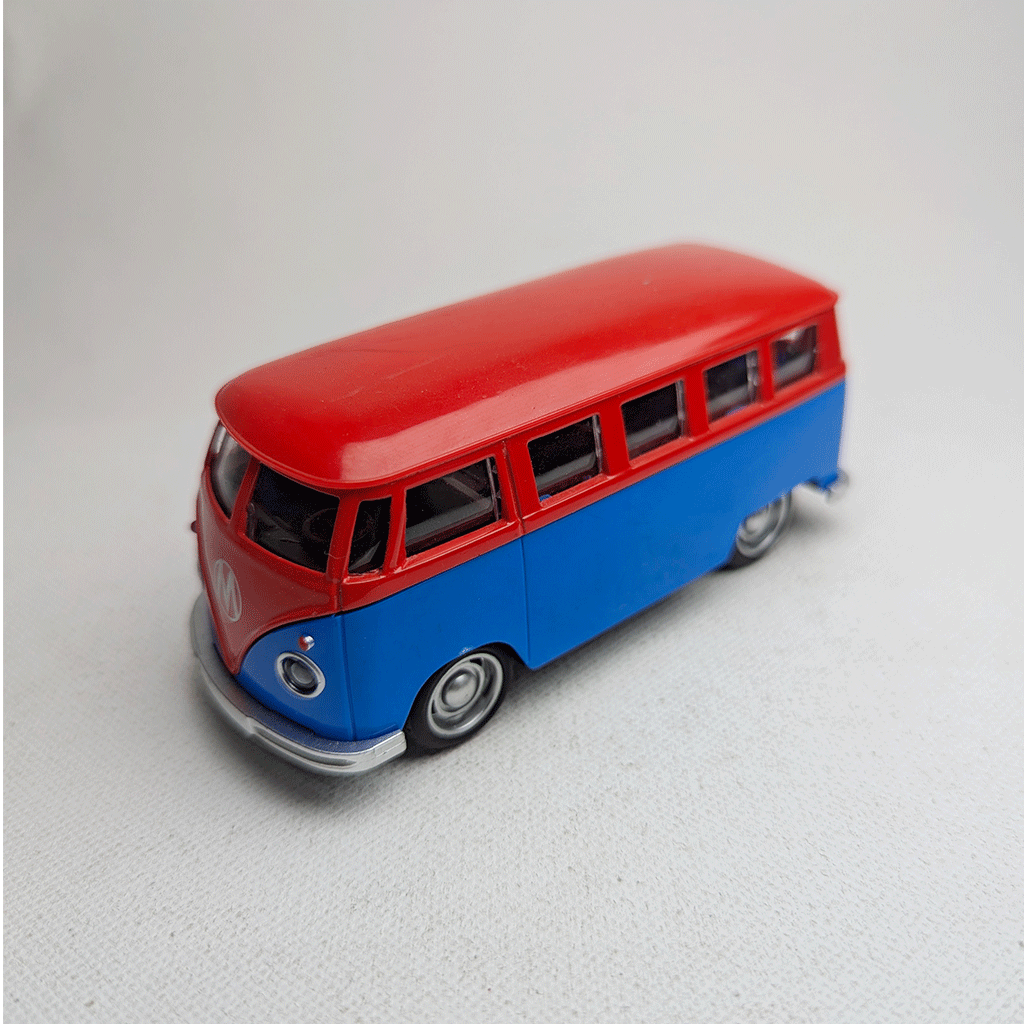 1:43 Komby Van Metal Diecast Car Red & Blue