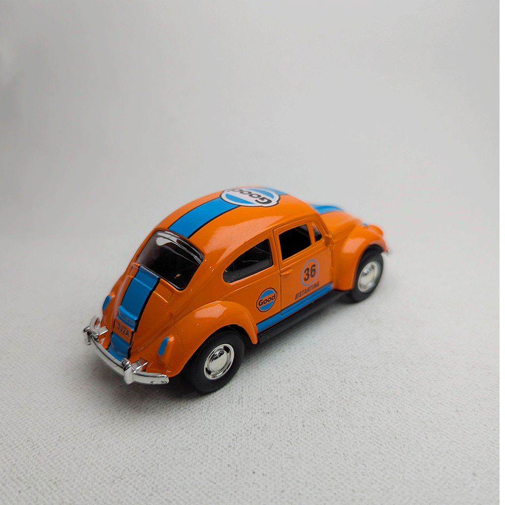 1:43 Beetel Vintage Metal Diecast Car Orange Gulf