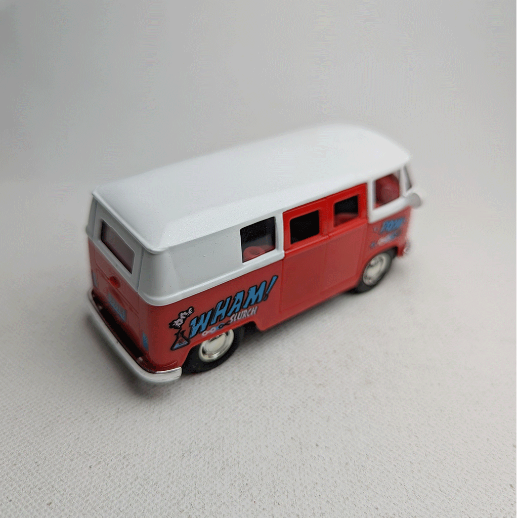 1:43 Komby Van Metal Diecast Car Red Grafics