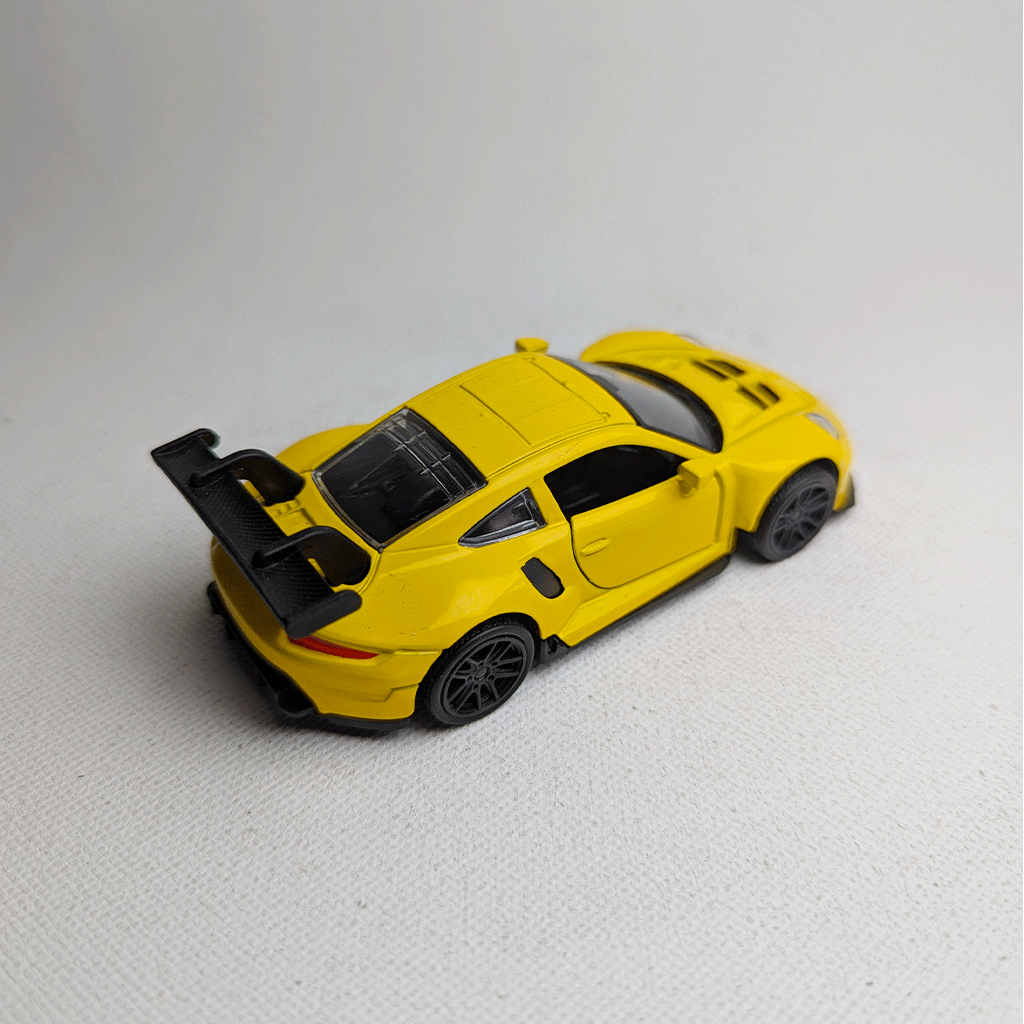 1:43 Porche Metal Diecast Car Yellow