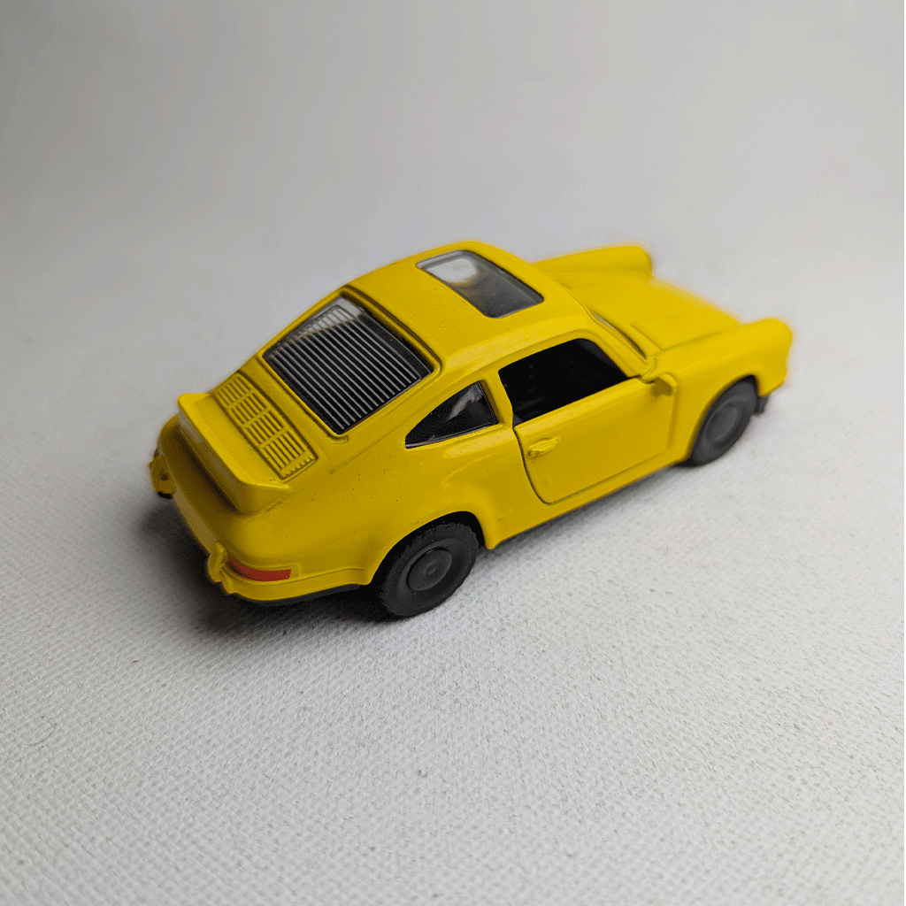 1:43 Porche Vintage Metal Diecast Car Yellow