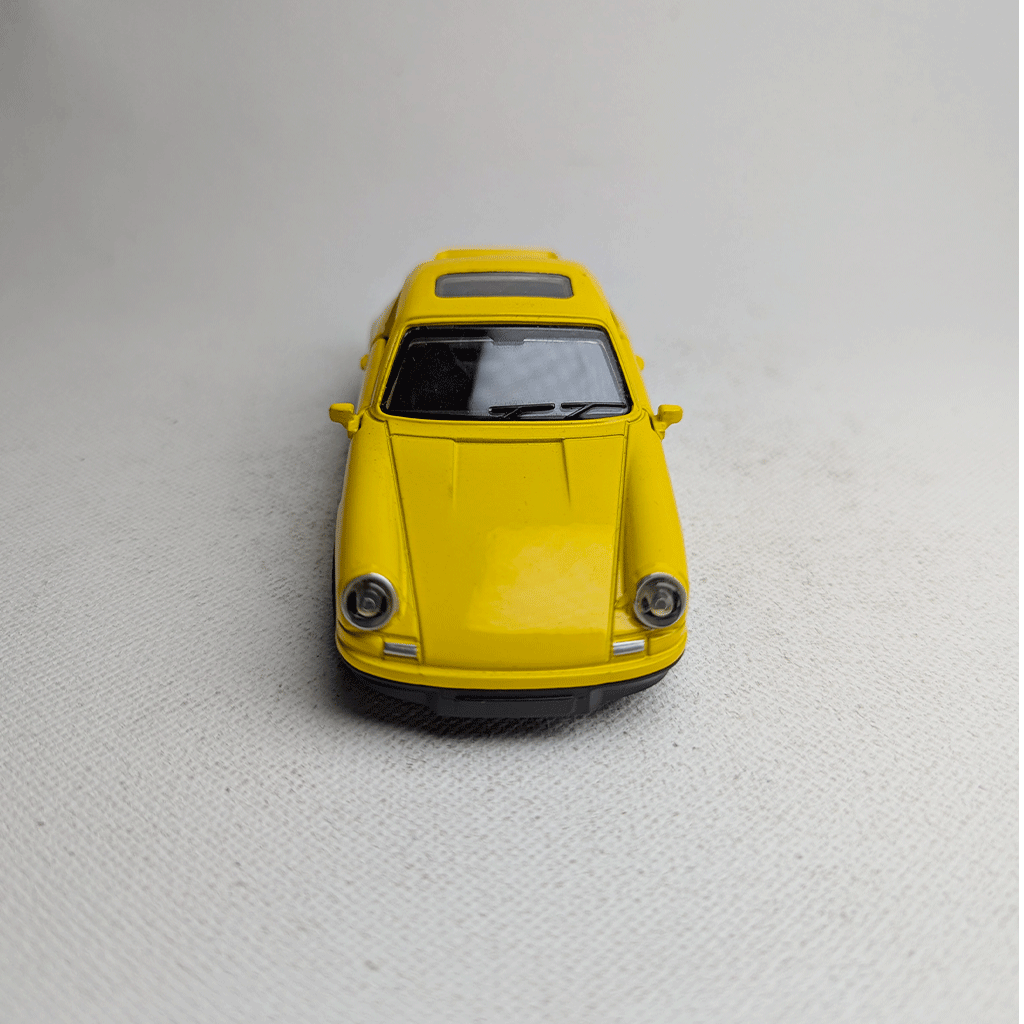 1:43 Porche Vintage Metal Diecast Car Yellow