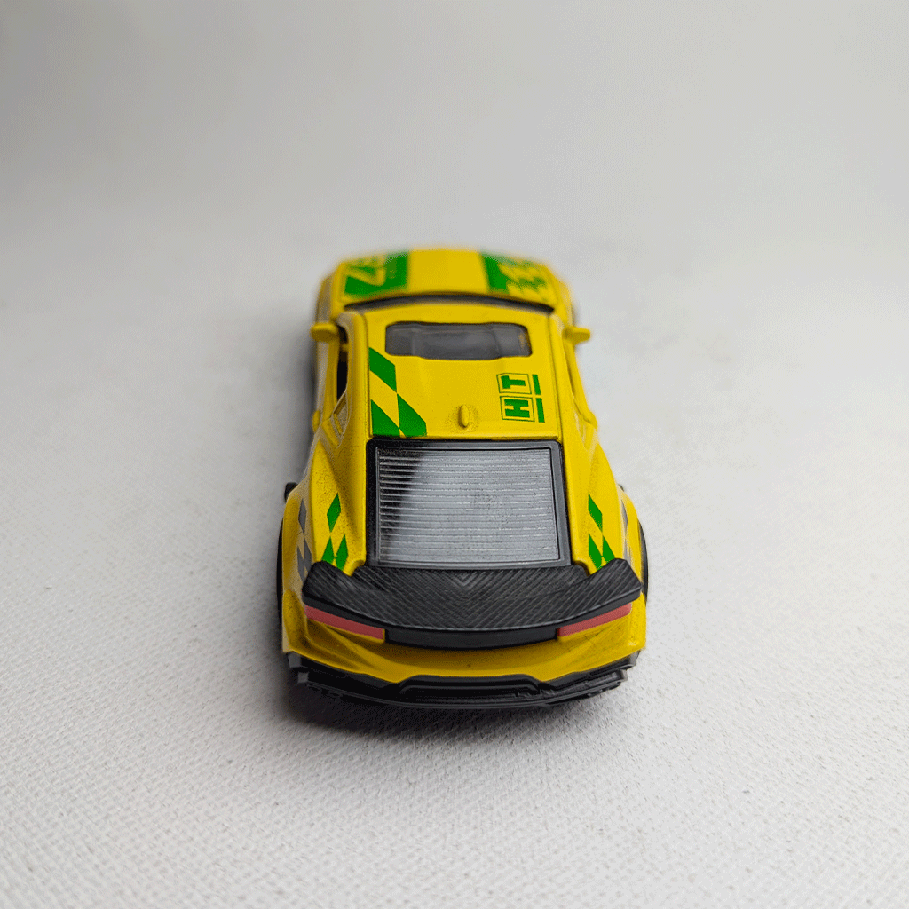 1:43 Camero Metal Diecast Car Yellow with Green Grafics