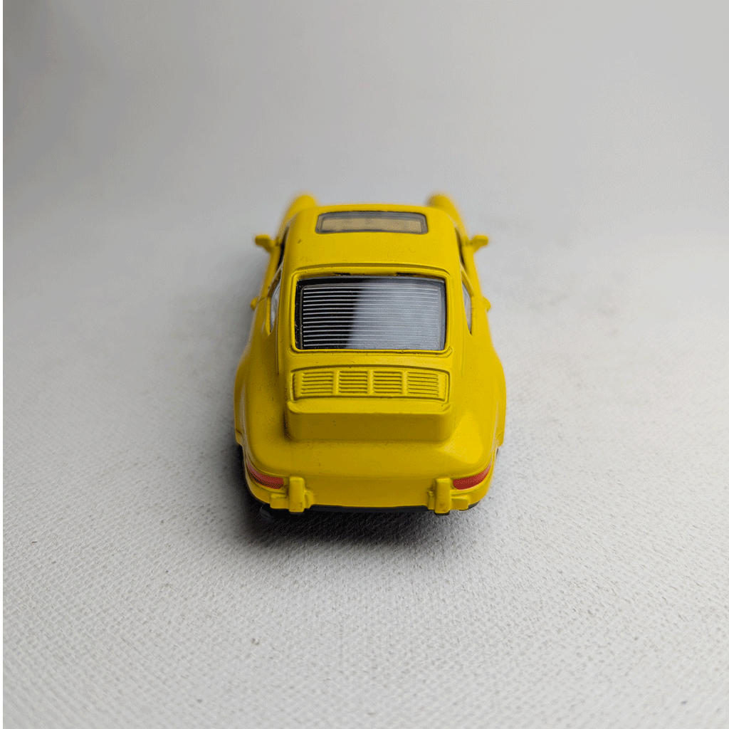 1:43 Porche Vintage Metal Diecast Car Yellow