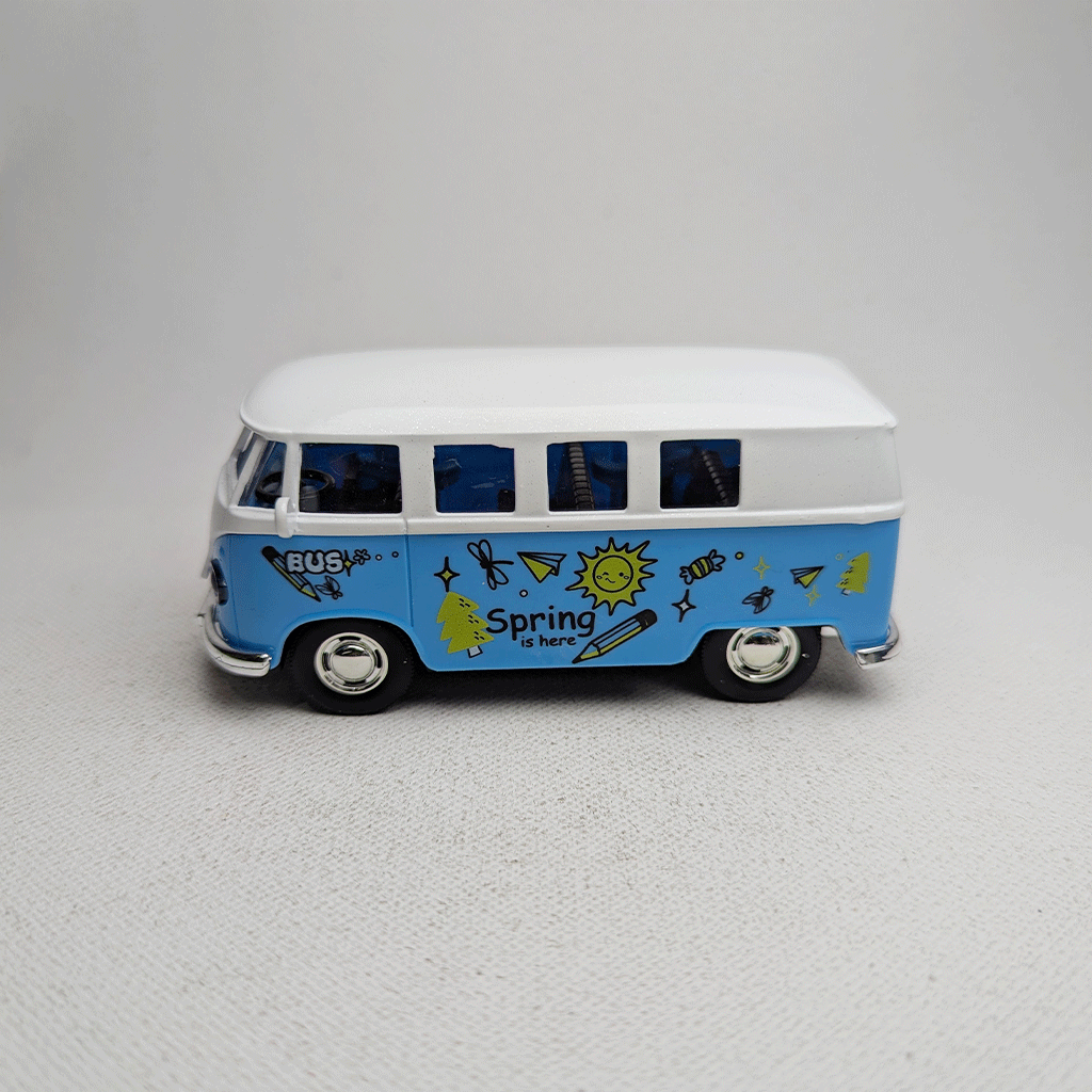 1:43 Komby Van Metal Diecast Car Blue Grafics