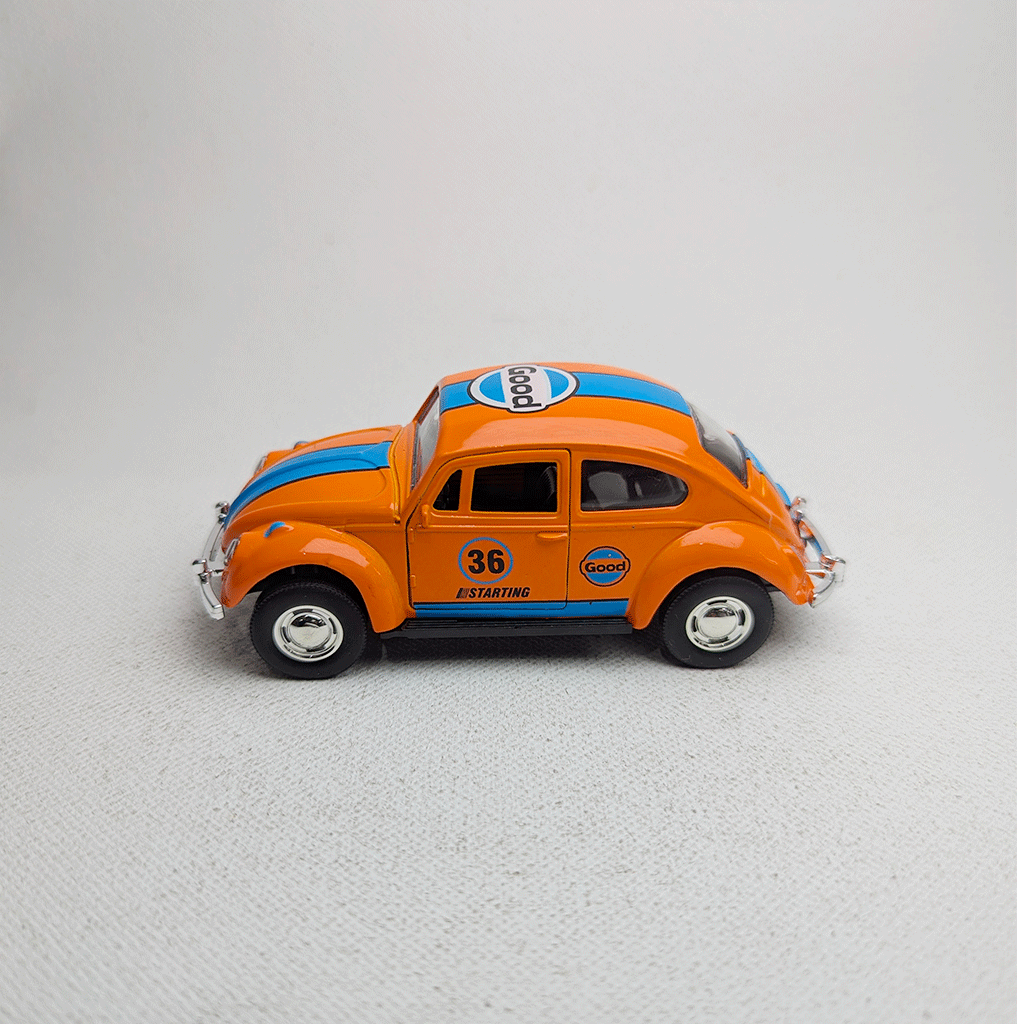 1:43 Beetel Vintage Metal Diecast Car Orange Gulf