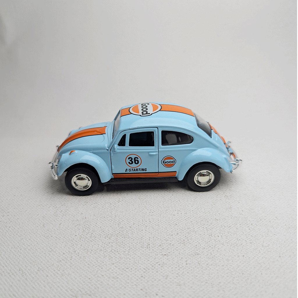 1:43 Beetel Vintage Metal Diecast Car Blue Gulf