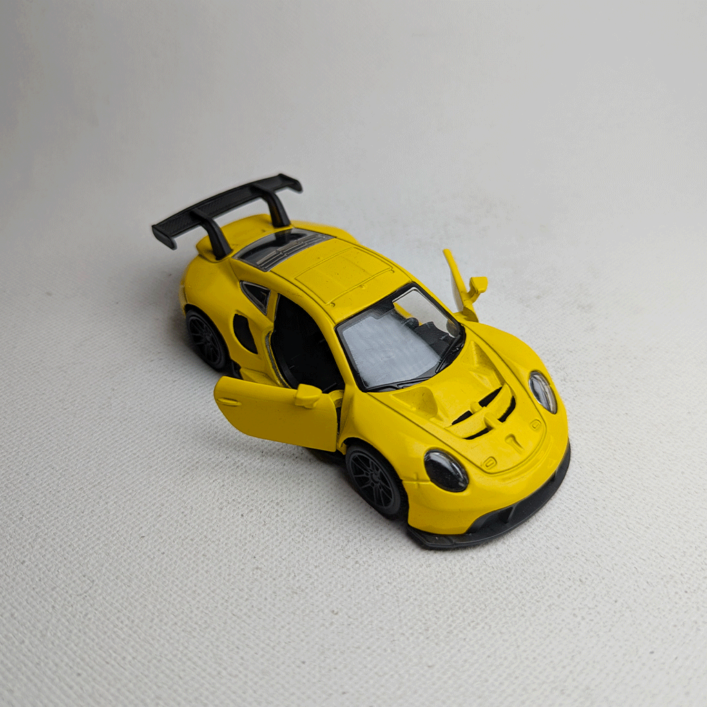 1:43 Porche Metal Diecast Car Yellow