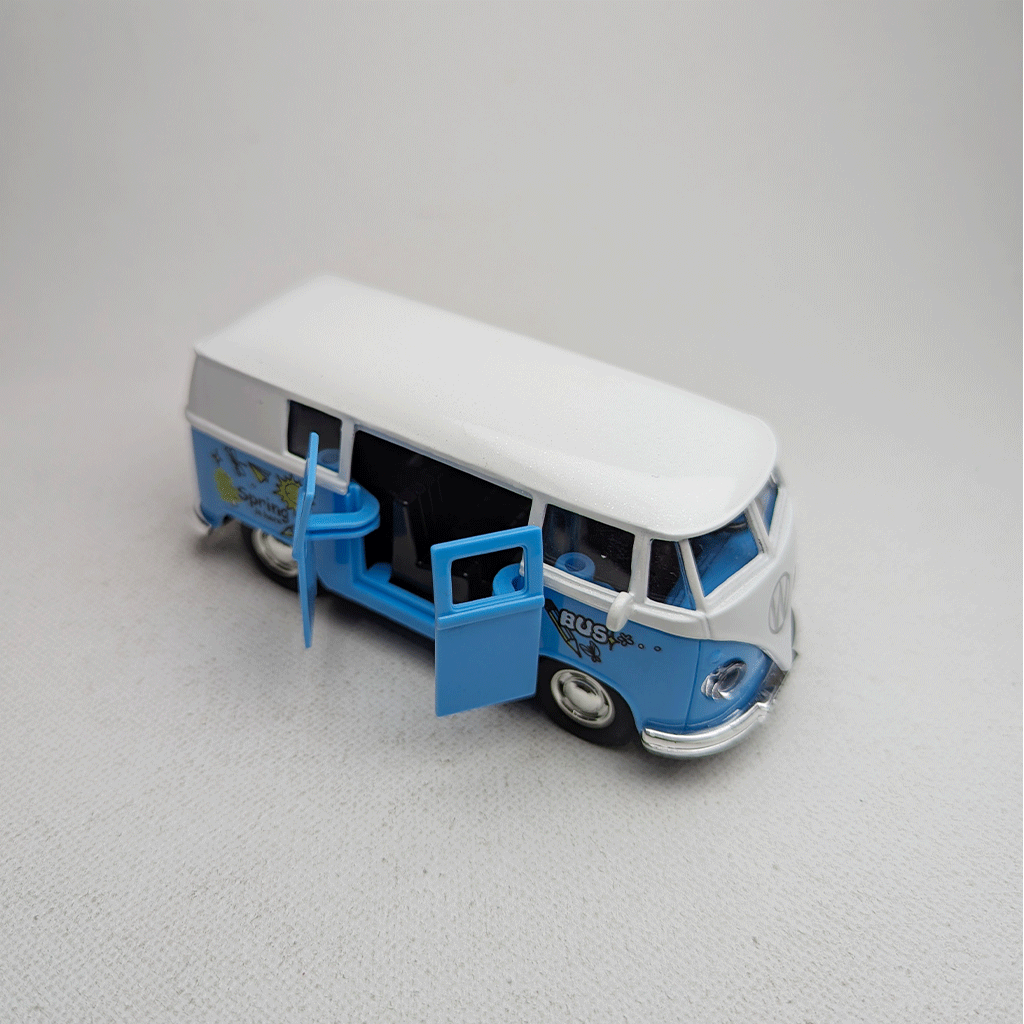 1:43 Komby Van Metal Diecast Car Blue Grafics