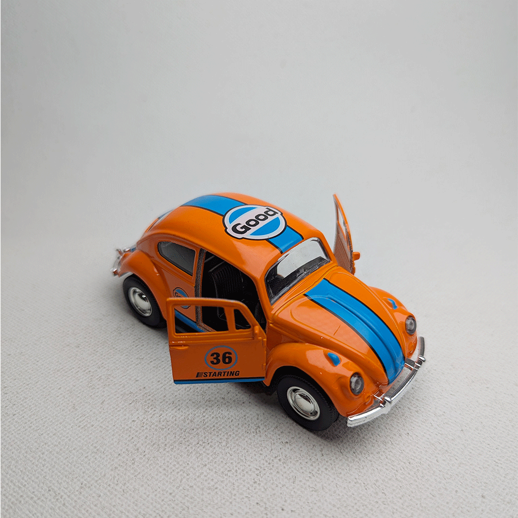1:43 Beetel Vintage Metal Diecast Car Orange Gulf