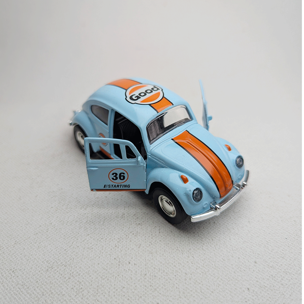 1:43 Beetel Vintage Metal Diecast Car Blue Gulf
