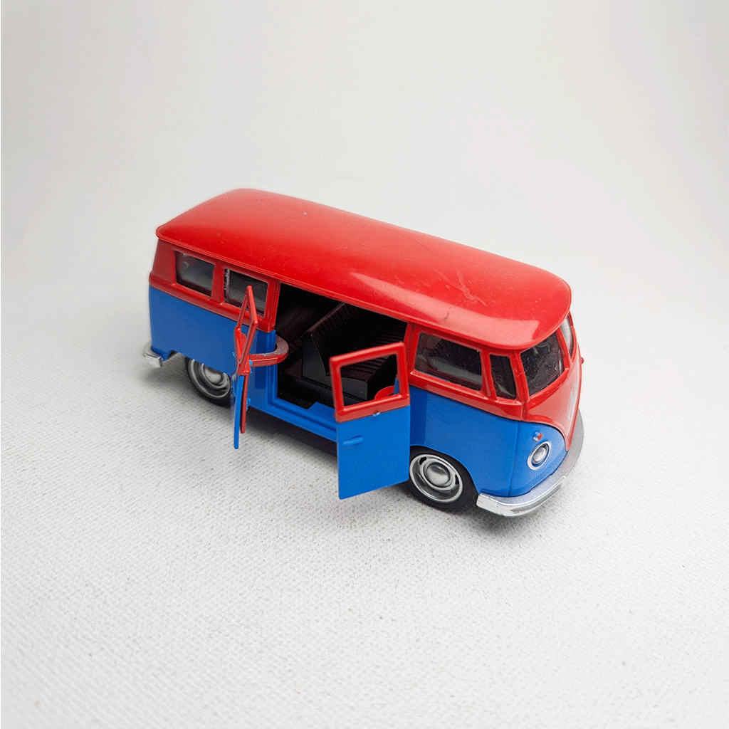 1:43 Komby Van Metal Diecast Car Red & Blue