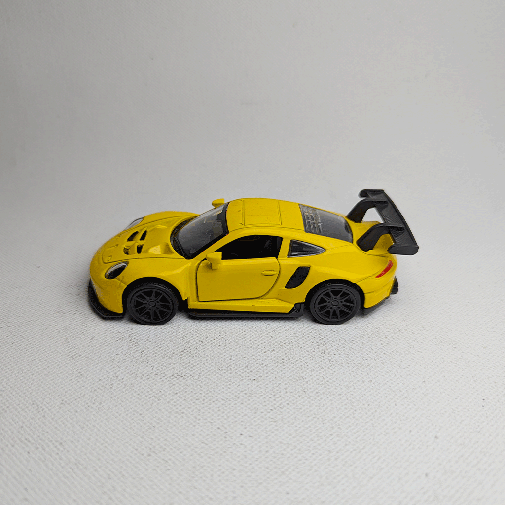 1:43 Porche Metal Diecast Car Yellow