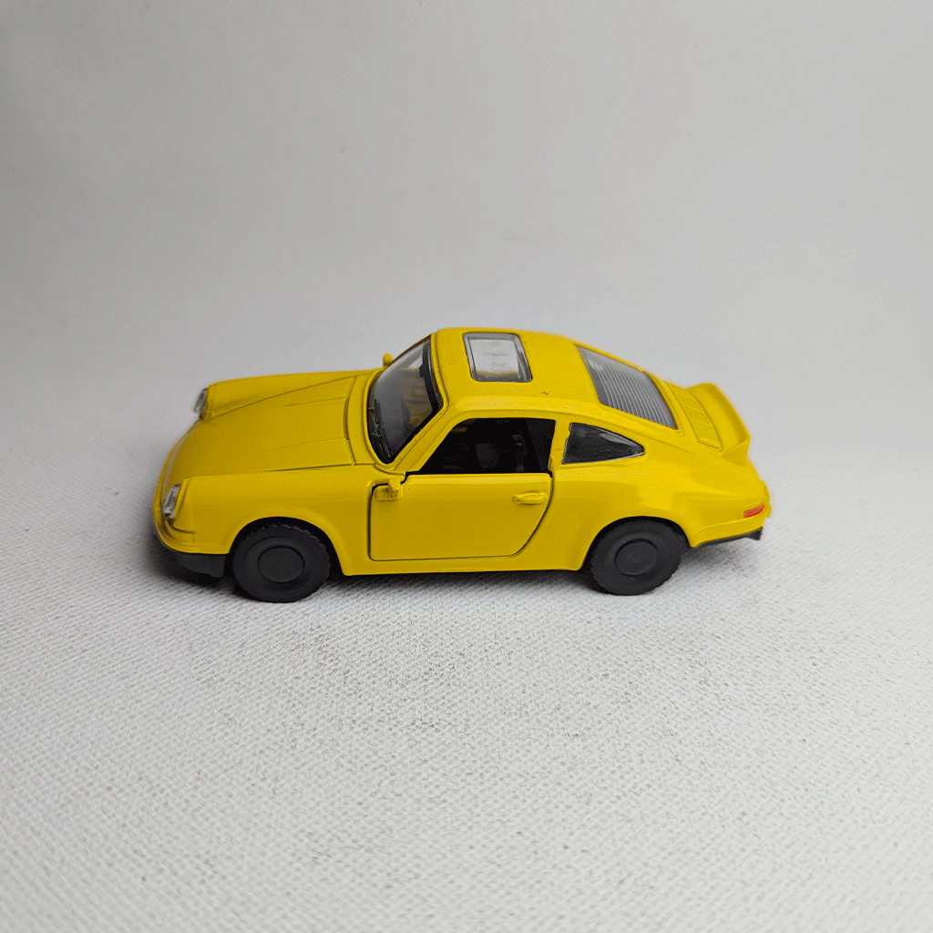 1:43 Porche Vintage Metal Diecast Car Yellow