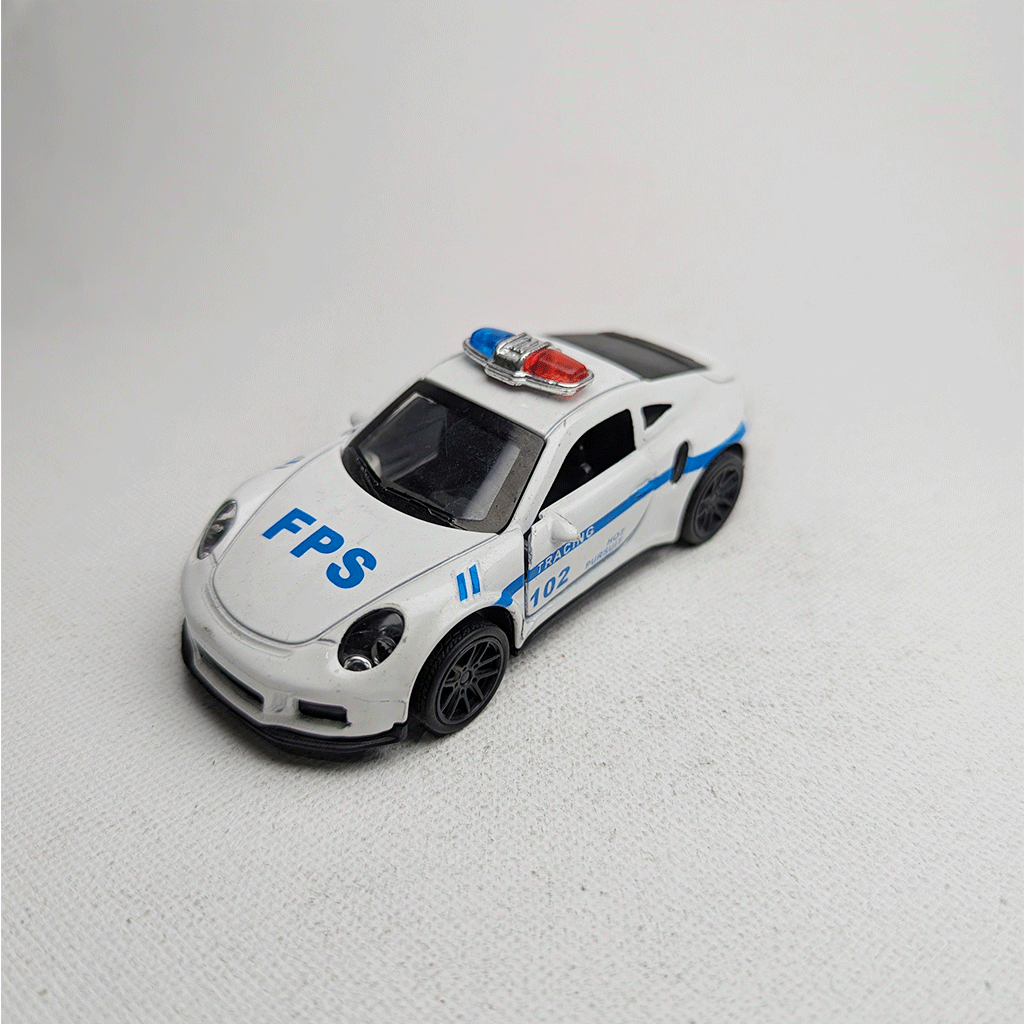 1:43 Porche Police Metal Diecast White