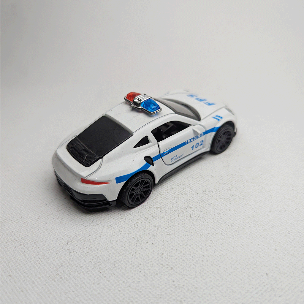 1:43 Porche Police Metal Diecast White