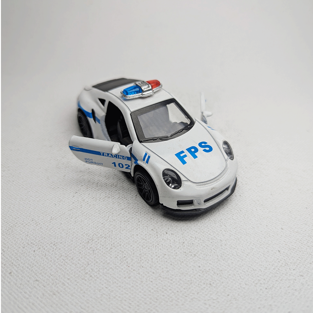 1:43 Porche Police Metal Diecast White