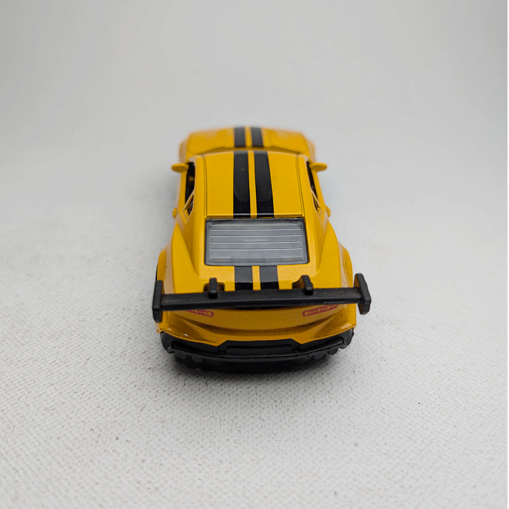 1:43 Camero Yellow Metal Diecast with Black Lines