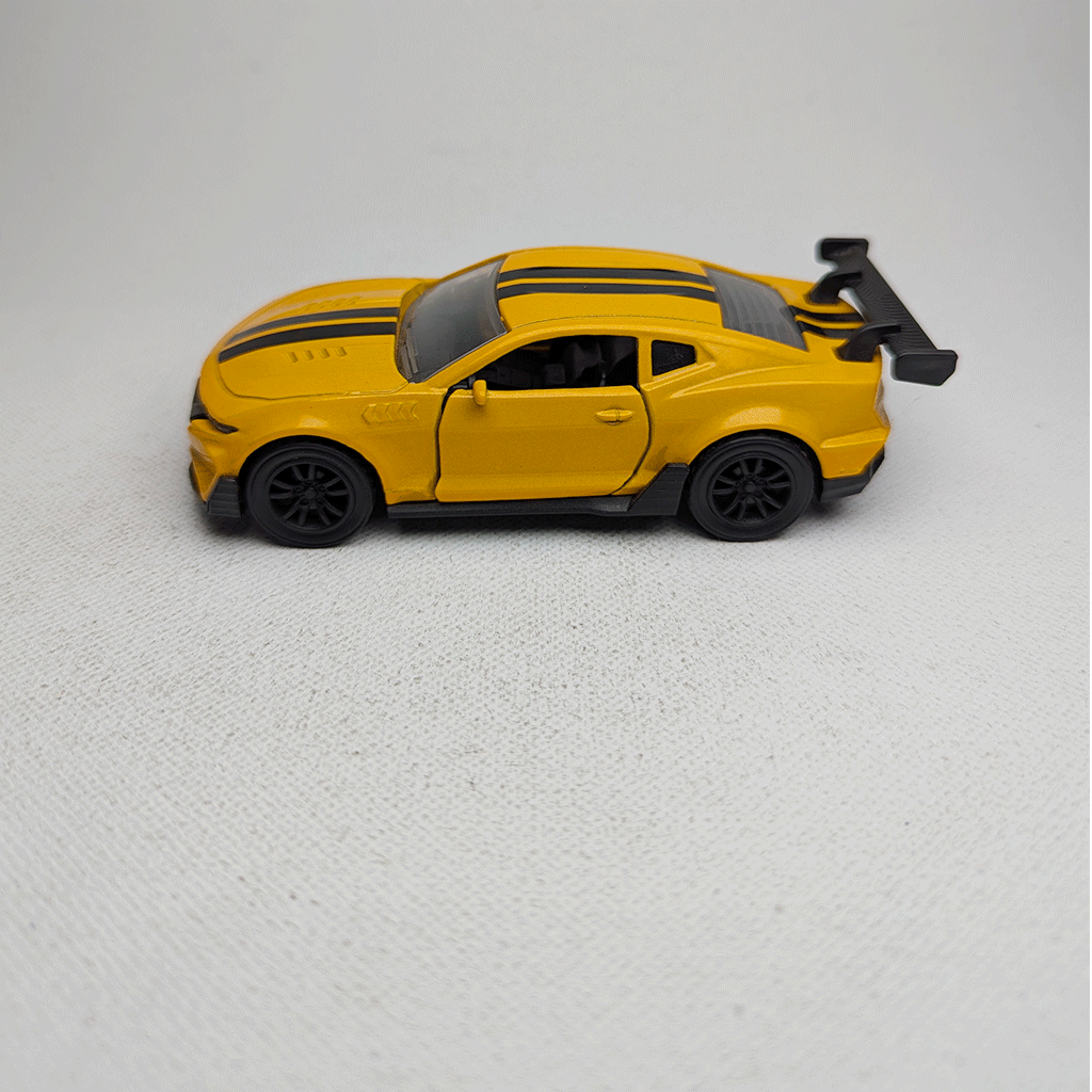 1:43 Camero Yellow Metal Diecast with Black Lines