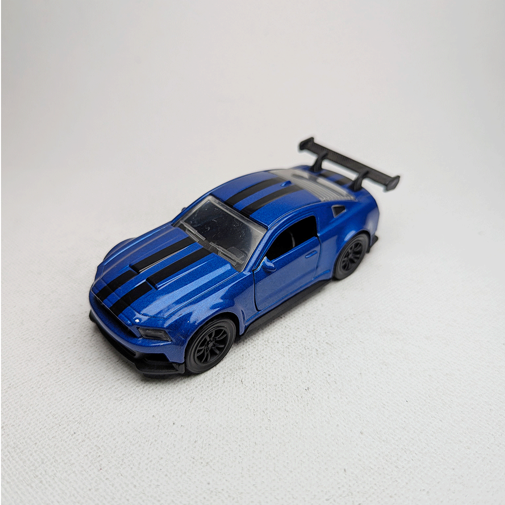1:43 Mustang Blue Metal Diecast with Black Lines