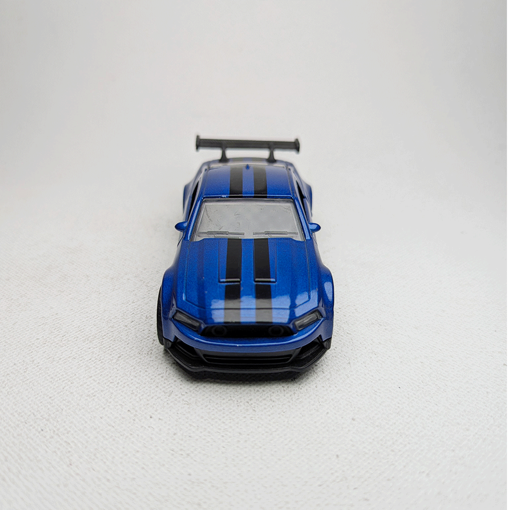 1:43 Mustang Blue Metal Diecast with Black Lines