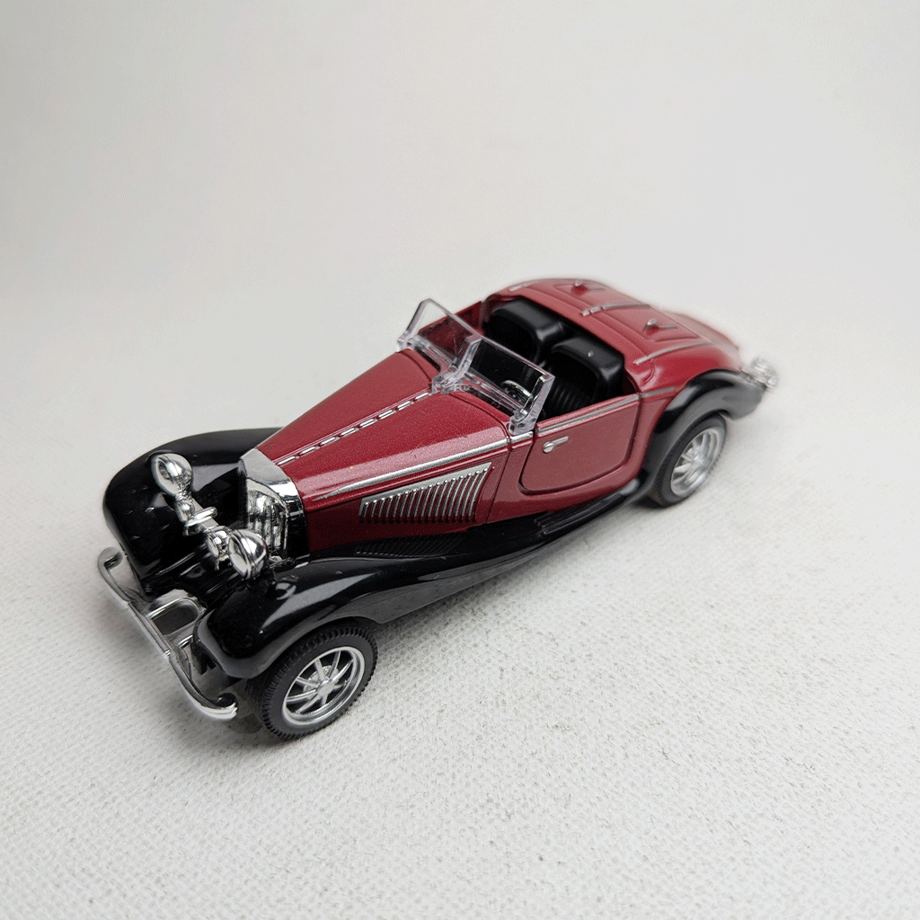 1:43 Vintge 70s Metal Diecast Maroon Open Roof