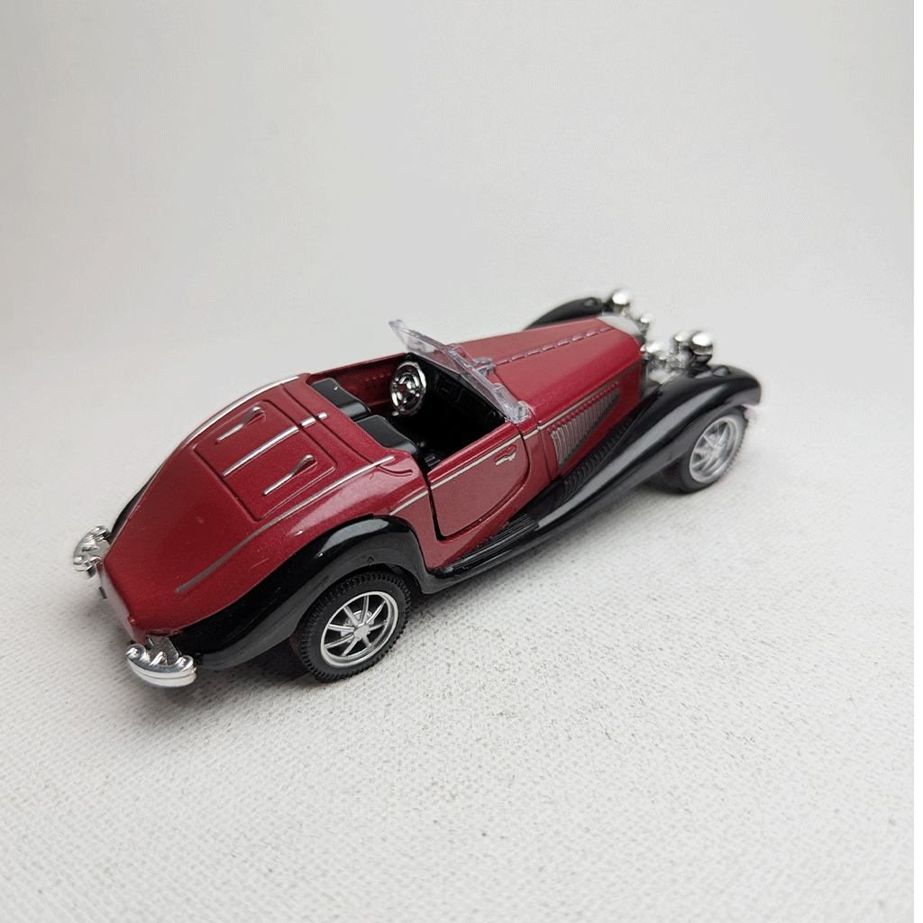 1:43 Vintge 70s Metal Diecast Maroon Open Roof