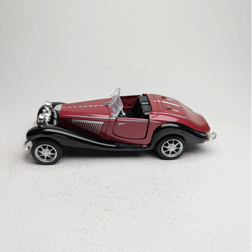 1:43 Vintge 70s Metal Diecast Maroon Open Roof