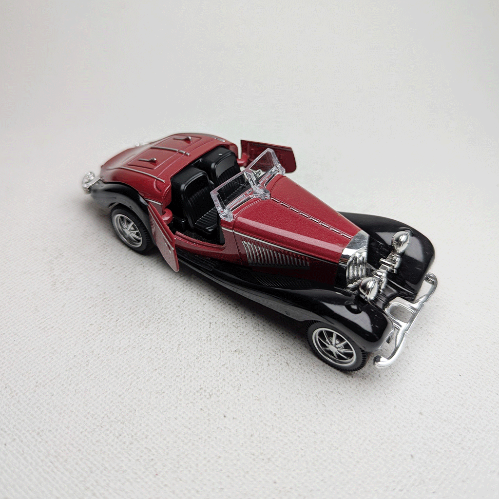 1:43 Vintge 70s Metal Diecast Maroon Open Roof