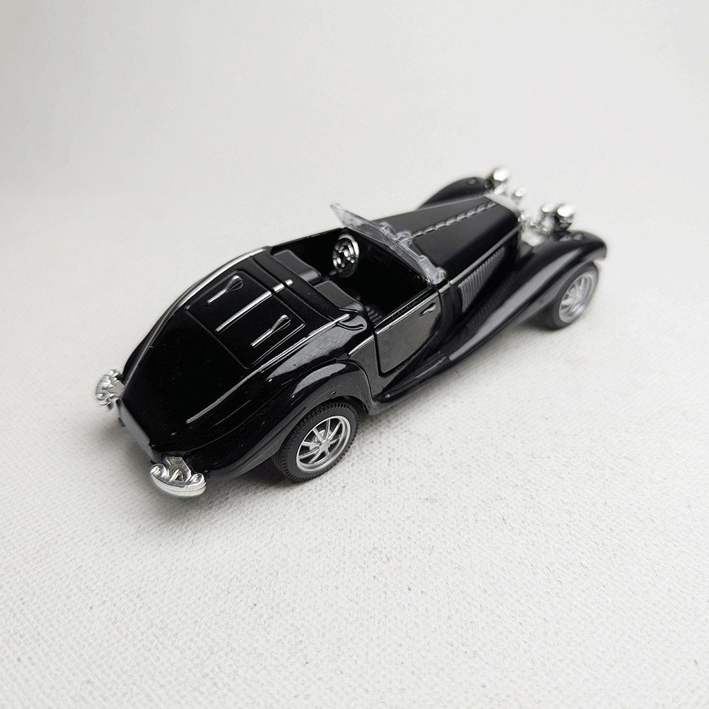 1:43 Vintge 70s Metal Diecast Black Open Roof