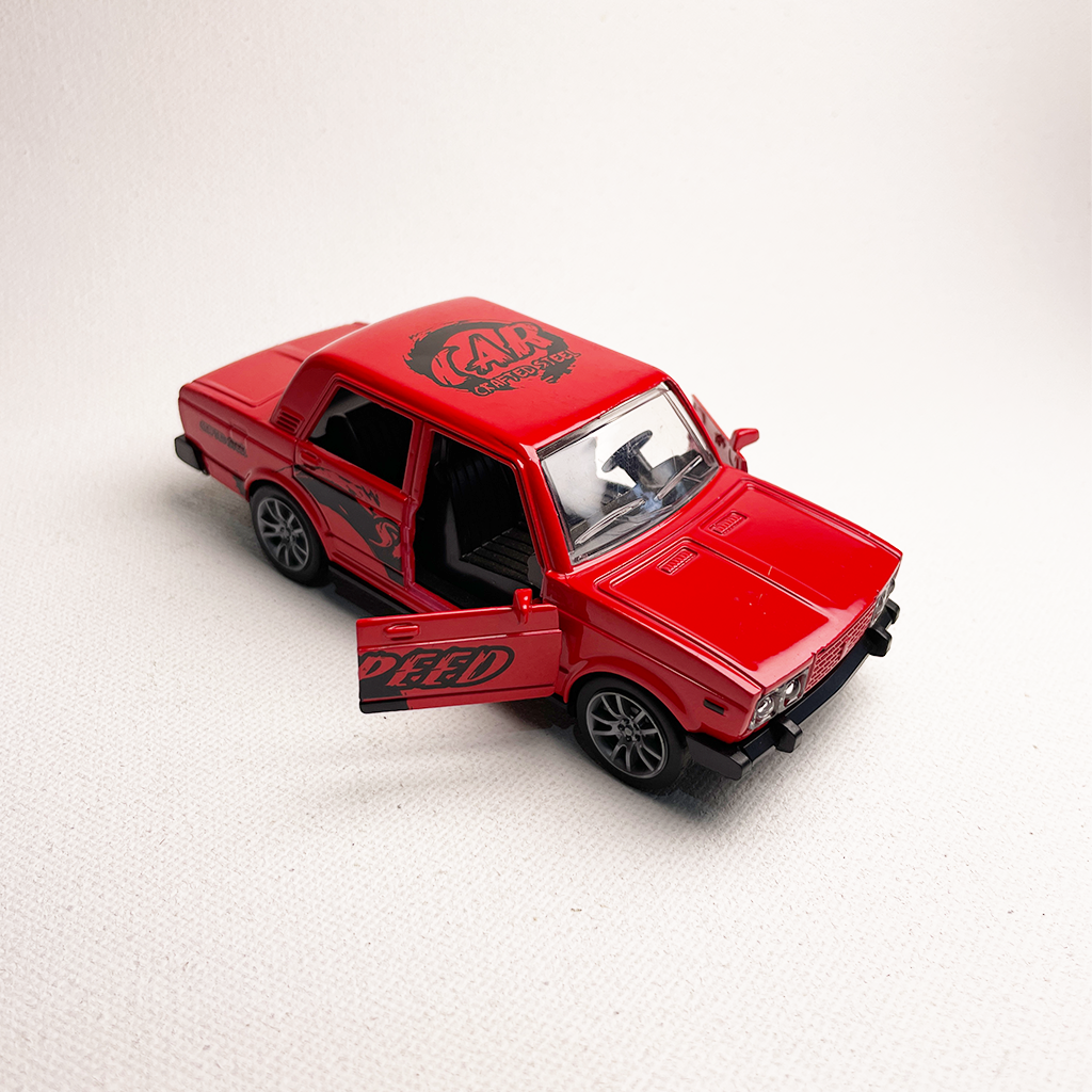 1:36 Lada Metal Diecast Car Red with Graphics